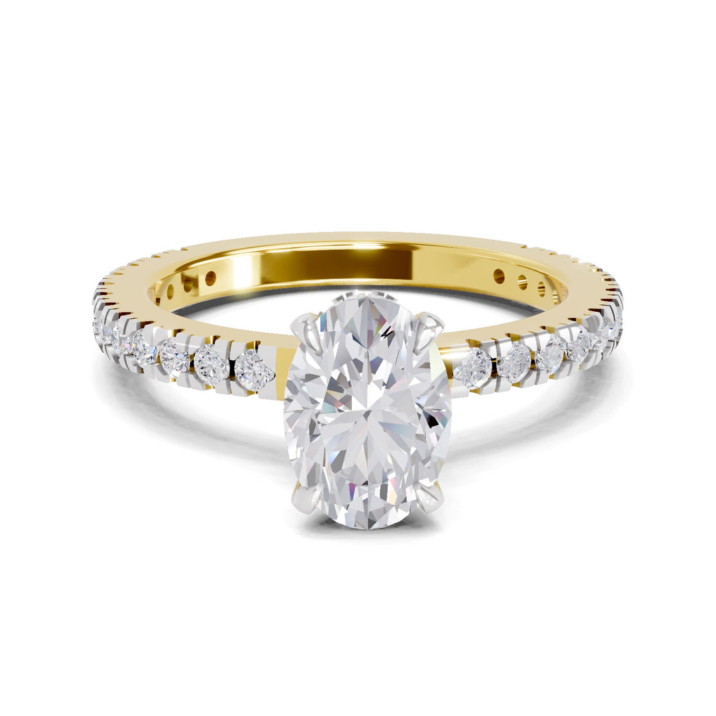 1.41 Ct Oval Shape Solitaire Diamond Ring| 14K Yellow Gold