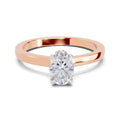 0.81 Ct Oval Shape Solitaire Diamond Ring| 14K Rose Gold