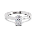 0.81 Ct Oval Shape Solitaire Diamond Ring| 14K White Gold