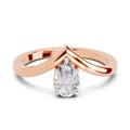 0.5 Ct Pear Shape Solitaire Diamond Ring| 14K Rose Gold