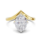 2 Ct Oval Shape Solitaire Diamond Ring| 14K Yellow Gold