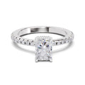 1.02 Ct Emerald Shape Solitaire Diamond Ring| 14K White Gold