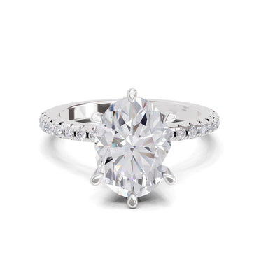 1.28 Ct Oval Shape Solitaire Diamond Ring| 14K White Gold