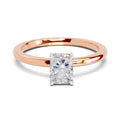 0.8 Ct Emerald Shape Solitaire Diamond Ring| 14K Rose Gold