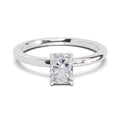 0.8 Ct Emerald Shape Solitaire Diamond Ring| 14K White Gold