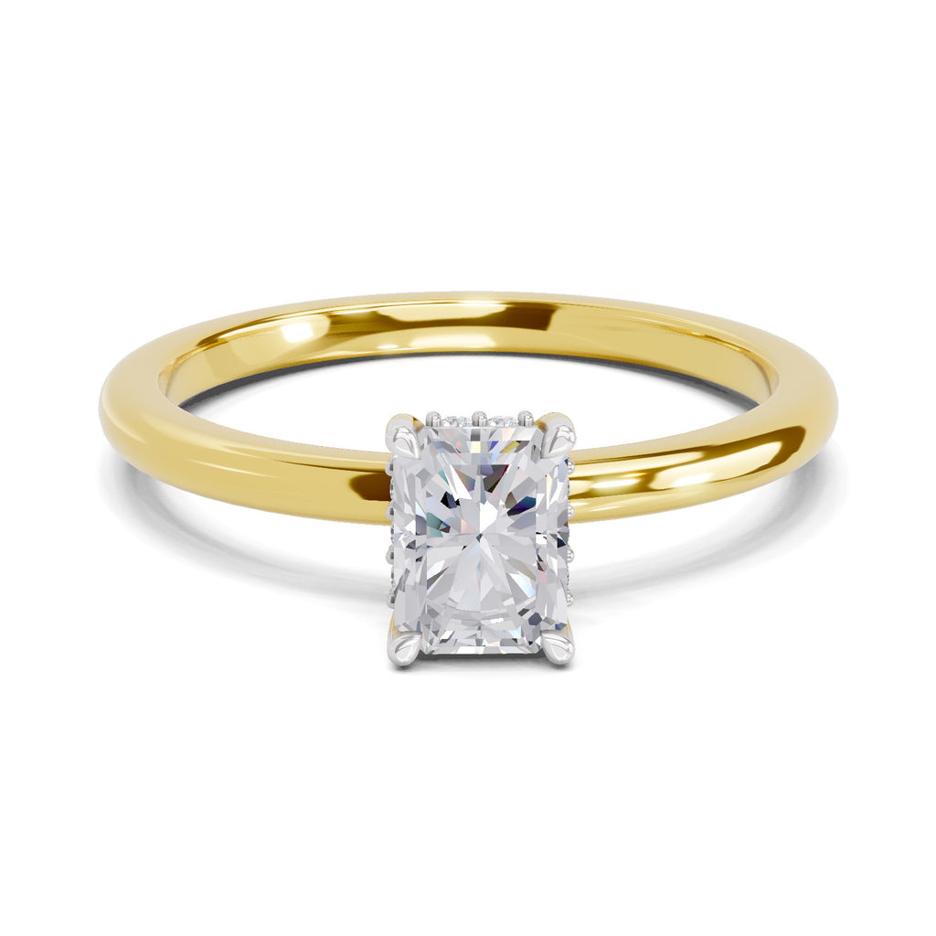 0.8 Ct Emerald Shape Solitaire Diamond Ring| 14K Yellow Gold
