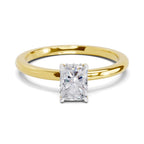 0.8 Ct Emerald Shape Solitaire Diamond Ring| 14K Yellow Gold