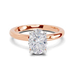 1.05 Ct Oval Shape Solitaire Diamond Ring| 14K Rose Gold