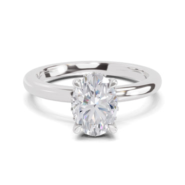1.05 Ct Oval Shape Solitaire Diamond Ring| 14K White Gold