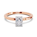 1.05 Ct Radiant Shape Solitaire Diamond Ring| 14K Rose Gold