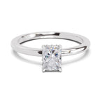 1.05 Ct Radiant Shape Solitaire Diamond Ring| 14K White Gold