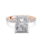 4.25 Ct Radiant Shape Solitaire Diamond Ring| 14K Rose Gold