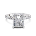 4.25 Ct Radiant Shape Solitaire Diamond Ring| 14K White Gold