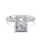 4.25 Ct Radiant Shape Solitaire Diamond Ring| 14K White Gold