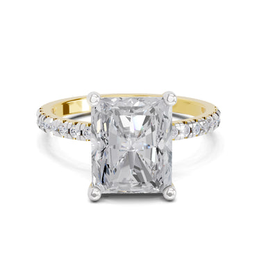 4.25 Ct Radiant Shape Solitaire Diamond Ring| 14K Yellow Gold