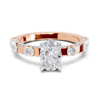 1.39 Ct Oval Shape Solitaire Diamond Ring| 14K Rose Gold