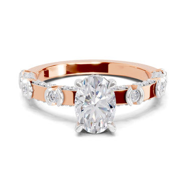 1.39 Ct Oval Shape Solitaire Diamond Ring| 14K Rose Gold