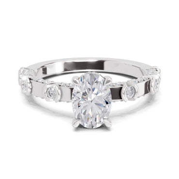 1.39 Ct Oval Shape Solitaire Diamond Ring| 14K White Gold