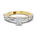 1.4 Ct Emerald Shape Solitaire Diamond Ring| 14K Yellow Gold