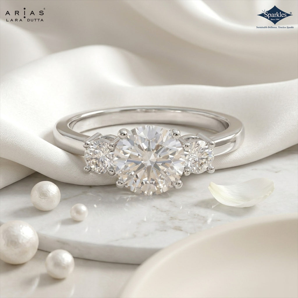 Arias by Lara Dutta Signature Three-Stone Trilogy Ring