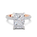 5.37 Ct Emerald Shape Solitaire Diamond Ring| 14K Rose Gold