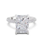 5.37 Ct Emerald Shape Solitaire Diamond Ring| 14K White Gold