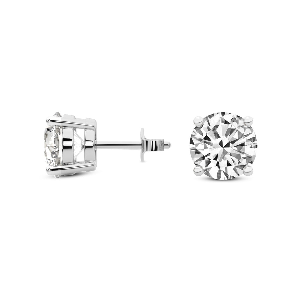2 Ct 4 Prong Round Shape Diamond Earrings 14K