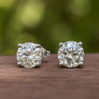 Sparkles Lab Grown Round Diamond Stud Earrings (0.75 ct. tw) in 14K White Gold