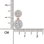 2.07 Ct  Round Shape Diamond Sasha Double Halo Earrings | 14K Rose Gold