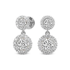 2.07 Ct  Round Shape Diamond Sasha Double Halo Earrings | 14K Rose Gold