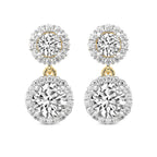 2.07 Ct  Round Shape Diamond Sasha Double Halo Earrings | 14K Rose Gold