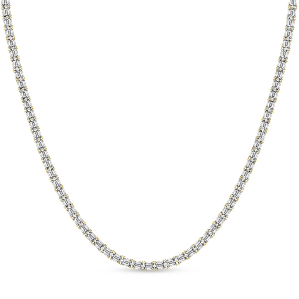 Sparkles Emerald-Cut Tennis Necklace