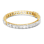 Sparkles Baguette & Pear-Shaped 22.09 Carat Diamond Bangle Bracelet
