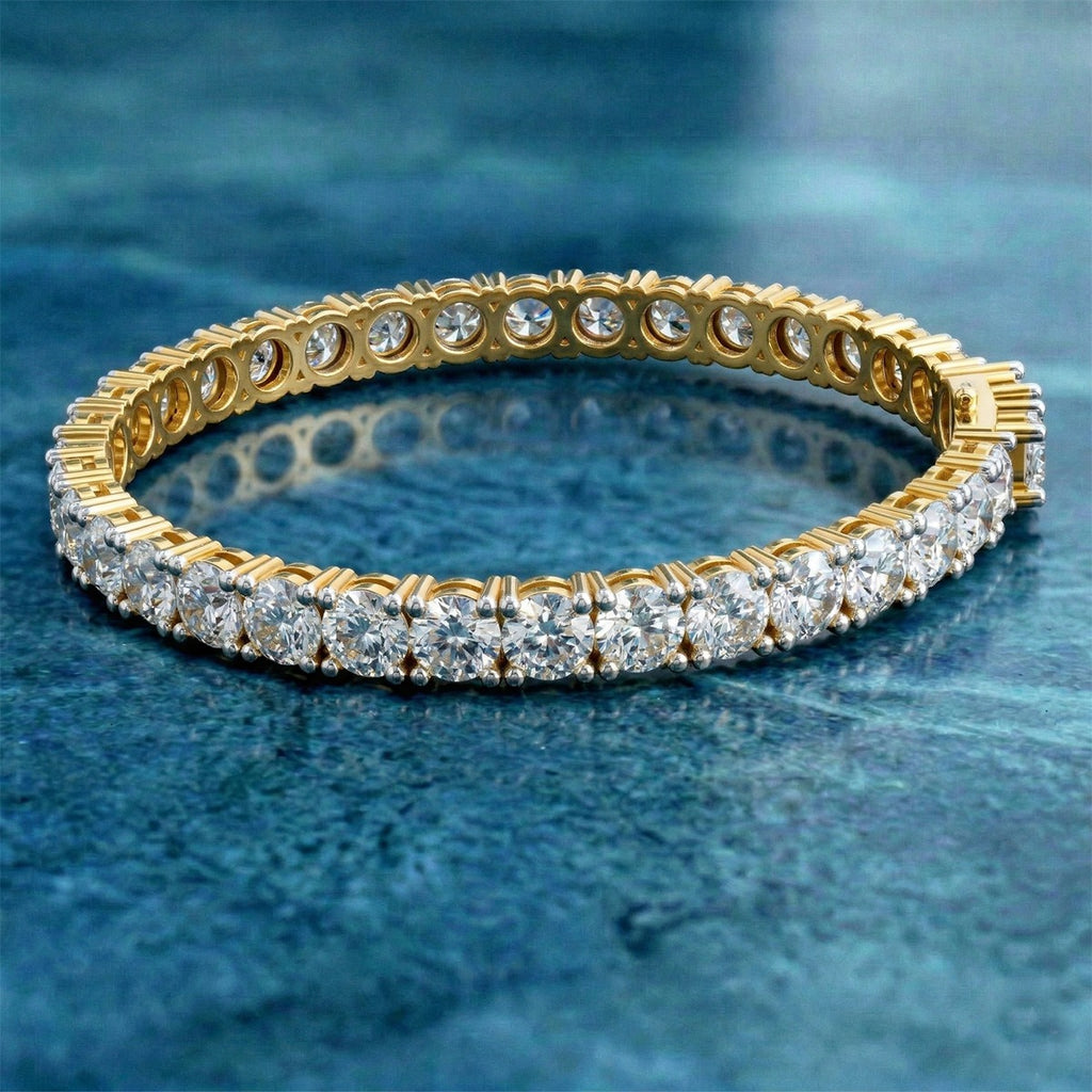 Sparkles Baguette & Pear-Shaped 22.09 Carat Diamond Bangle Bracelet