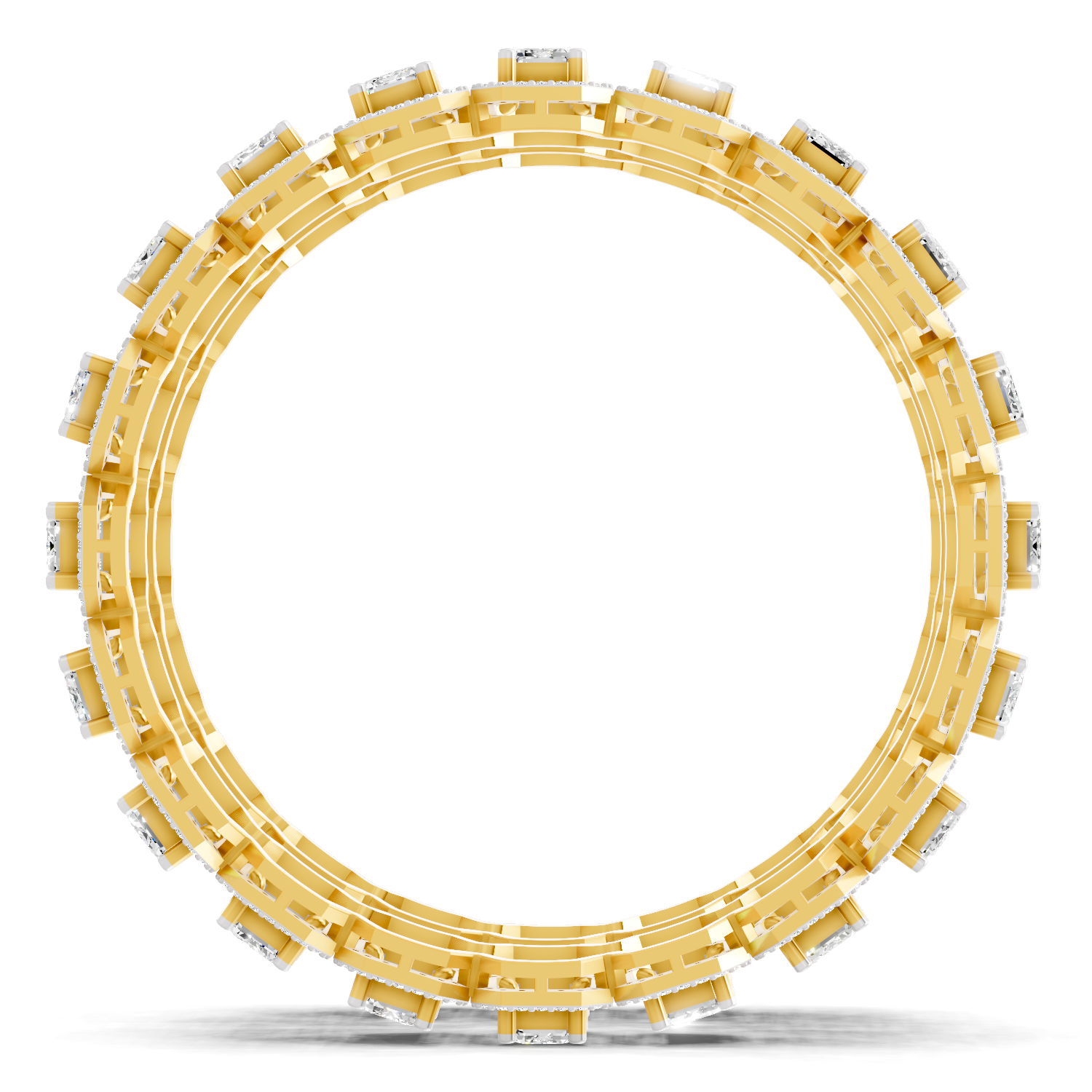 70.33 Carat Solitaire Lab Grown Diamond Bangle In 14K Gold