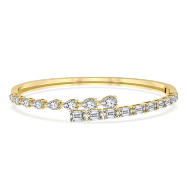 Sparkles Baguette & Pear-Shaped Bangle Bracelet
