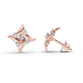 0.1 Ct Floral Stud Earrings | 14K Rose Gold  FG VS Quality Diamonds