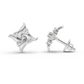 0.1 Ct Floral Stud Earrings | 14K White Gold  FG VS Quality Diamonds