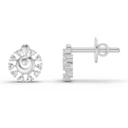 0.1 Carat Grace Circle Studs Earrings | 14K White Gold
