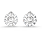 0.1 Carat Grace Circle Studs Earrings | 14K White Gold