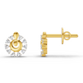 0.1 Carat Grace Circle Studs Earrings | 14K Yellow Gold