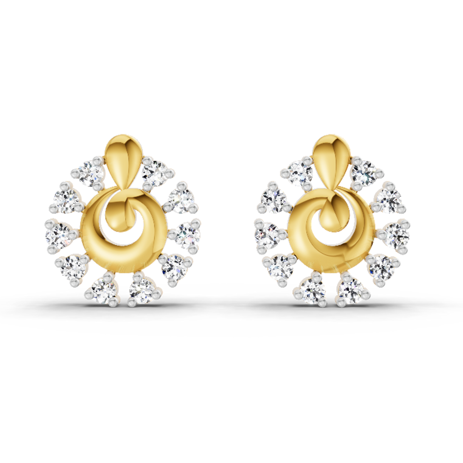 0.1 Carat Grace Circle Studs Earrings | 14K Yellow Gold