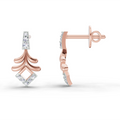 0.10 CtRound Shape Earrings | 14K Rose Gold  FG VS Quality Diamonds