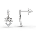 0.10 CtRound Shape Earrings | 14K White Gold  FG VS Quality Diamonds