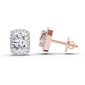 1.22 CtOval Shape Earrings | 14K Rose Gold  FG VS Quality Diamonds