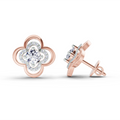 0.65 Ct Round Fashion Earrings | 14K Rose Gold  FG VS Quality Diamonds