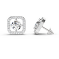 1.9 Ct Round Stud Earrings | 14K White Gold  FG VS Quality Diamonds