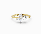 0.46 CTW Round & Marquise Diamond Cluster Ring in 14K Yellow Gold