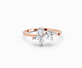 0.46 CTW Round & Marquise Diamond Cluster Ring in 14K Rose Gold