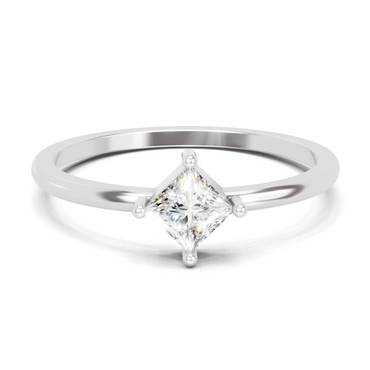 Sparkles Lab Grown Diamond 0.04 Kite-Set Princess Cut Solitaire Ring| 14K White Gold